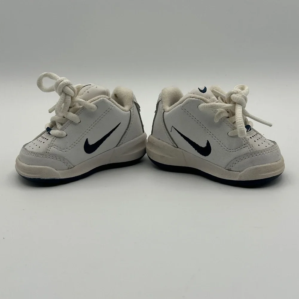 Vintage Y2K Nike Play Toddler Shoes White Navy Logo Lace Up Sneakers Size‎ 2C